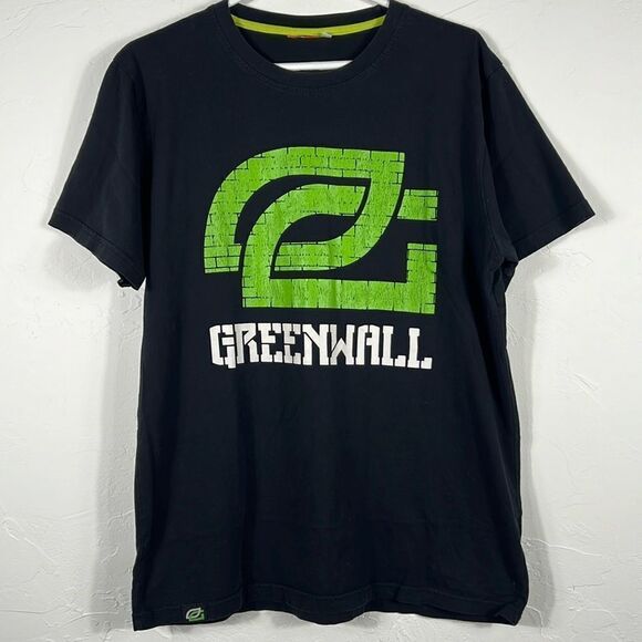 🔥🔥 Optic Gaming Greenwall Video Game Software Computer Tee - SUPER RARE - Sz L - Picture 1 of 6
